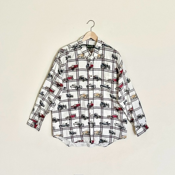 Vintage 90s Knights of Round Table Old Car Shirt Stutz Bearcat Roadster Men’s L - Picture 1 of 11